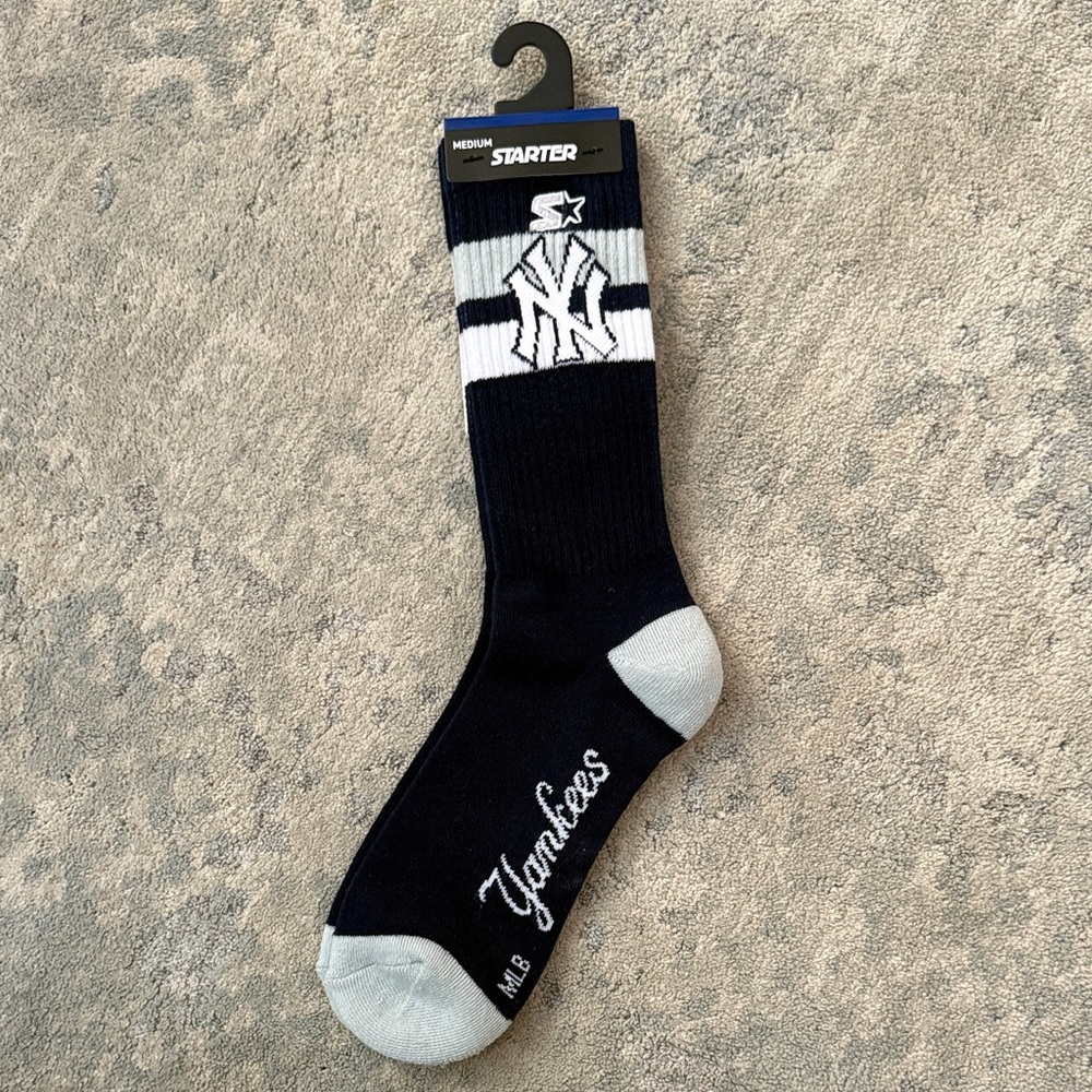 Starter Navy and Gray Yankees Athletic Socks